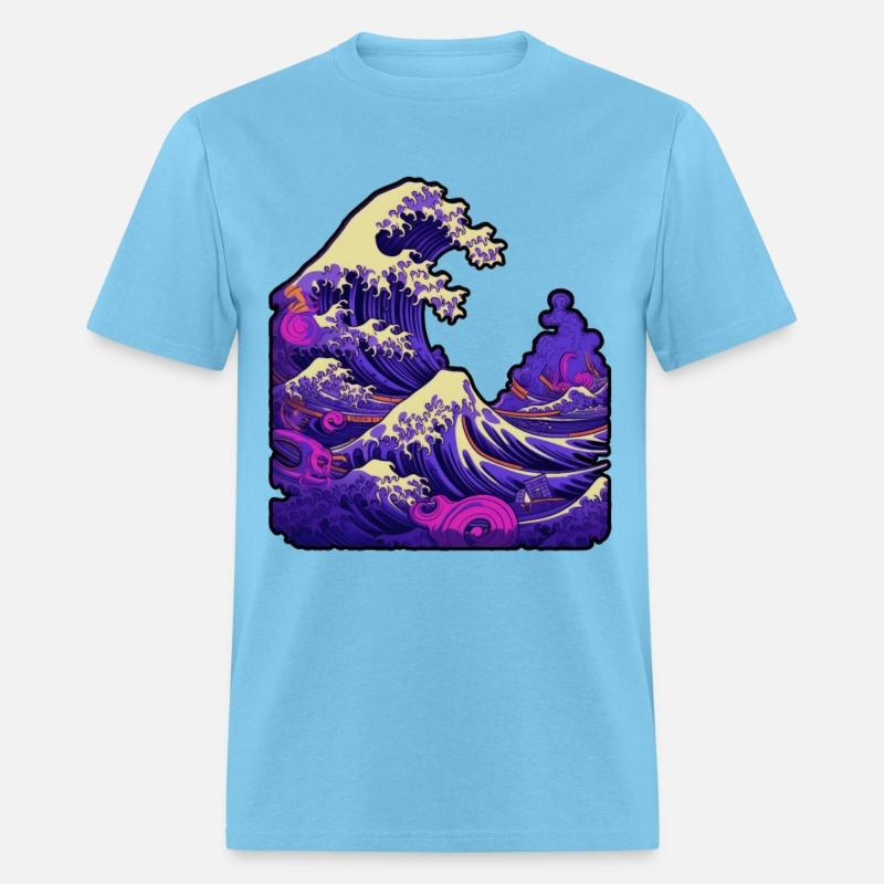 Tsunami wave japanese art, low colour palette