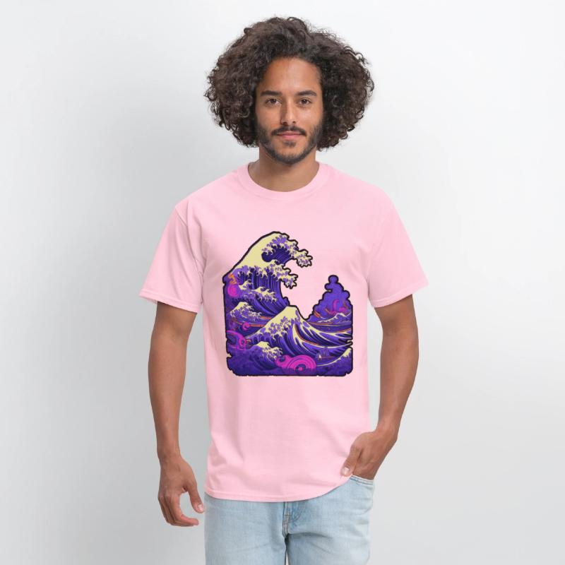 Tsunami wave japanese art, low colour palette