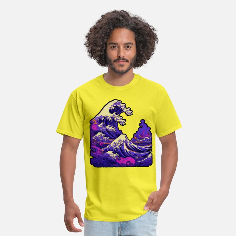 Tsunami wave japanese art, low colour palette