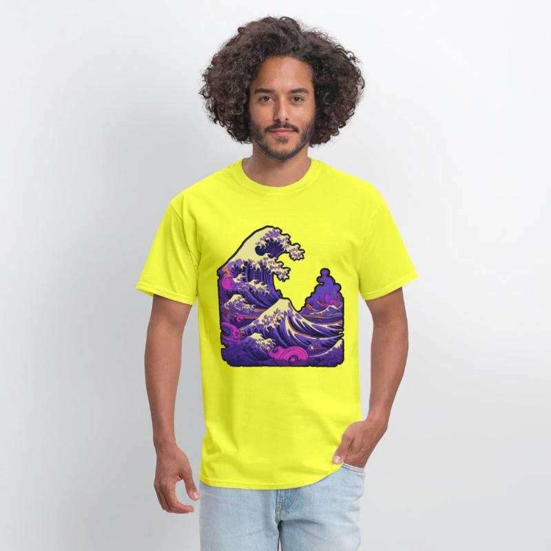 Tsunami wave japanese art, low colour palette