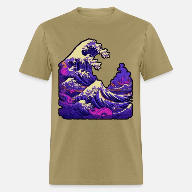 Tsunami wave japanese art, low colour palette