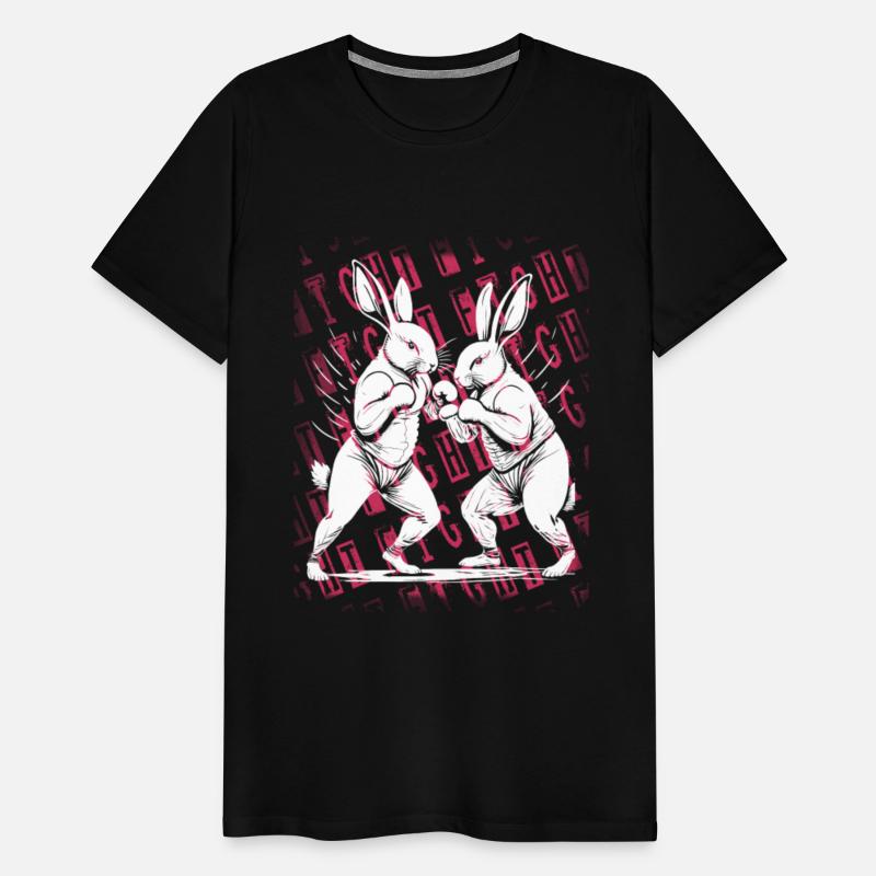 Two White Rabbits Boxing