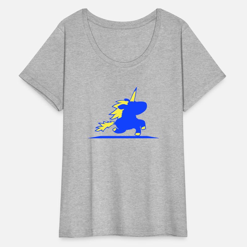 Unicorn rides fast gallop cute silhouette horse