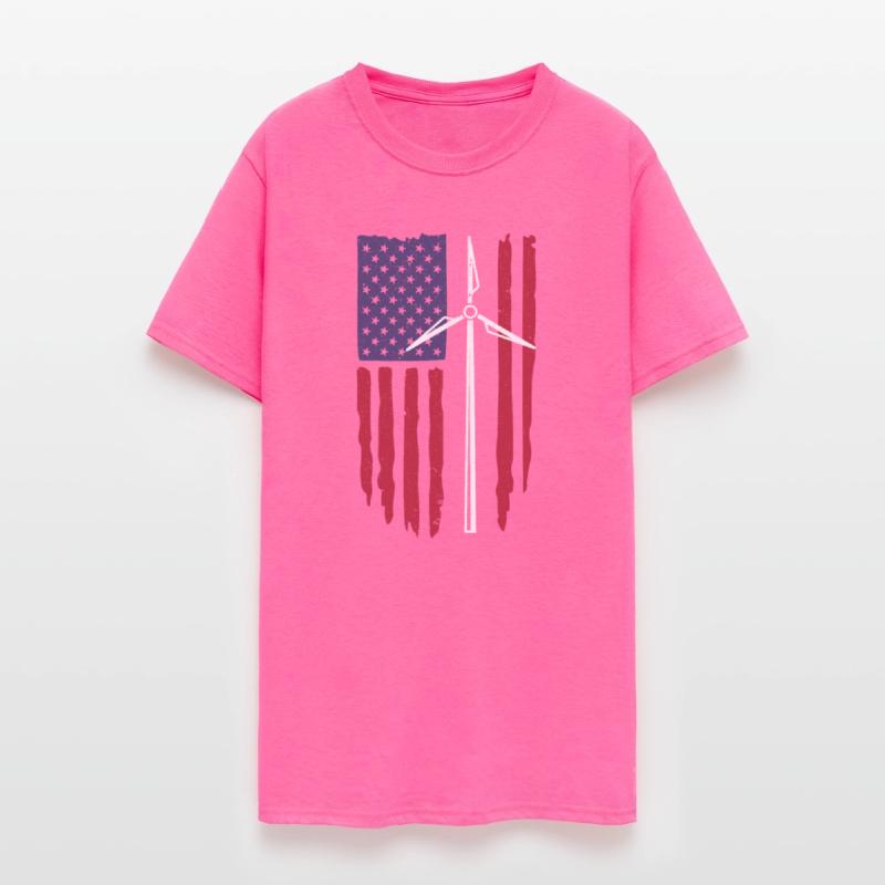 USA Flag Wind Turbine Technician Fourth Of July