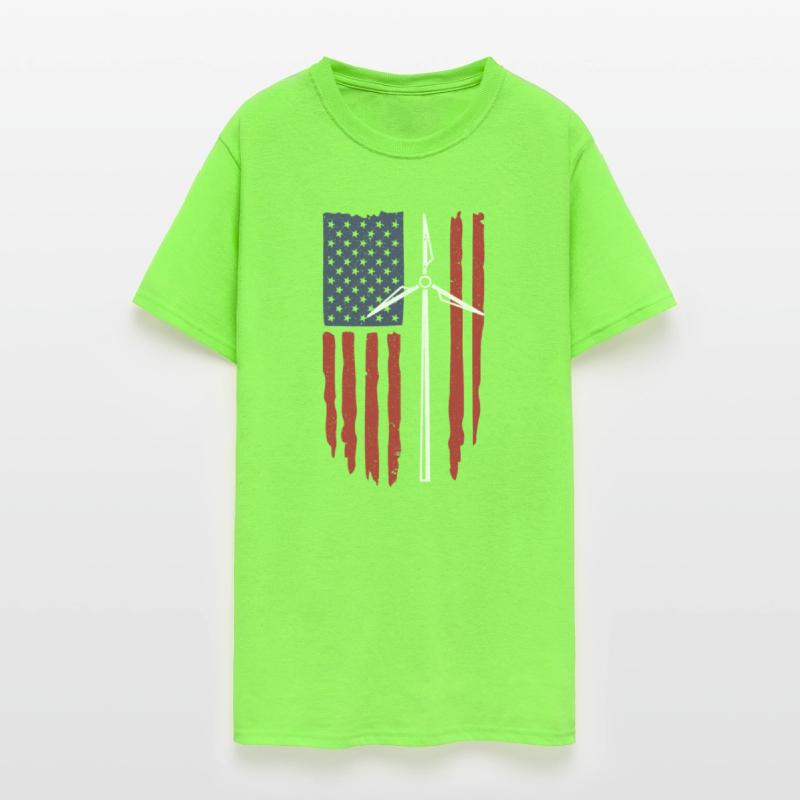 USA Flag Wind Turbine Technician Fourth Of July