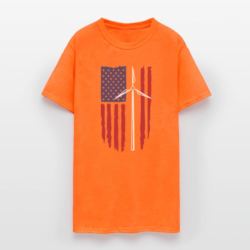 USA Flag Wind Turbine Technician Fourth Of July