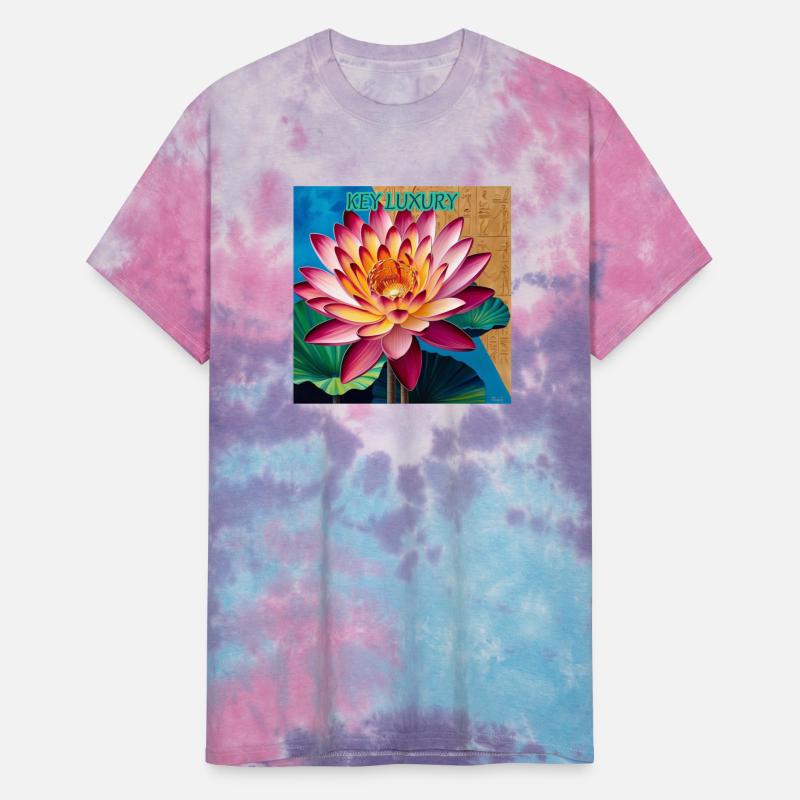 Vibrant Lotus with Hieroglyphic Backdrop