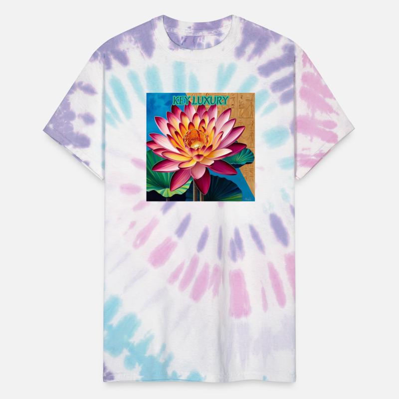 Vibrant Lotus with Hieroglyphic Backdrop