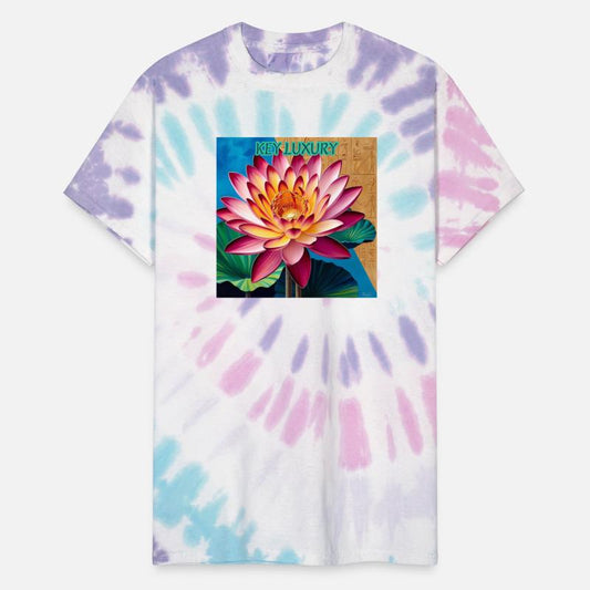 Vibrant Lotus with Hieroglyphic Backdrop