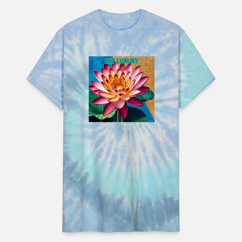 Vibrant Lotus with Hieroglyphic Backdrop