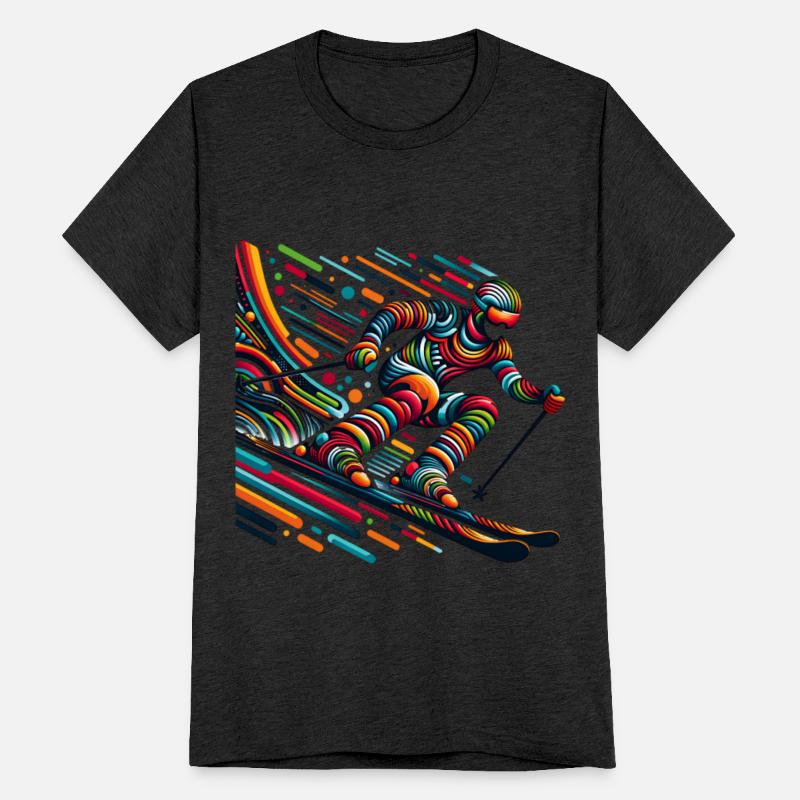 Vibrant Skiing Adventure in Bold Colors