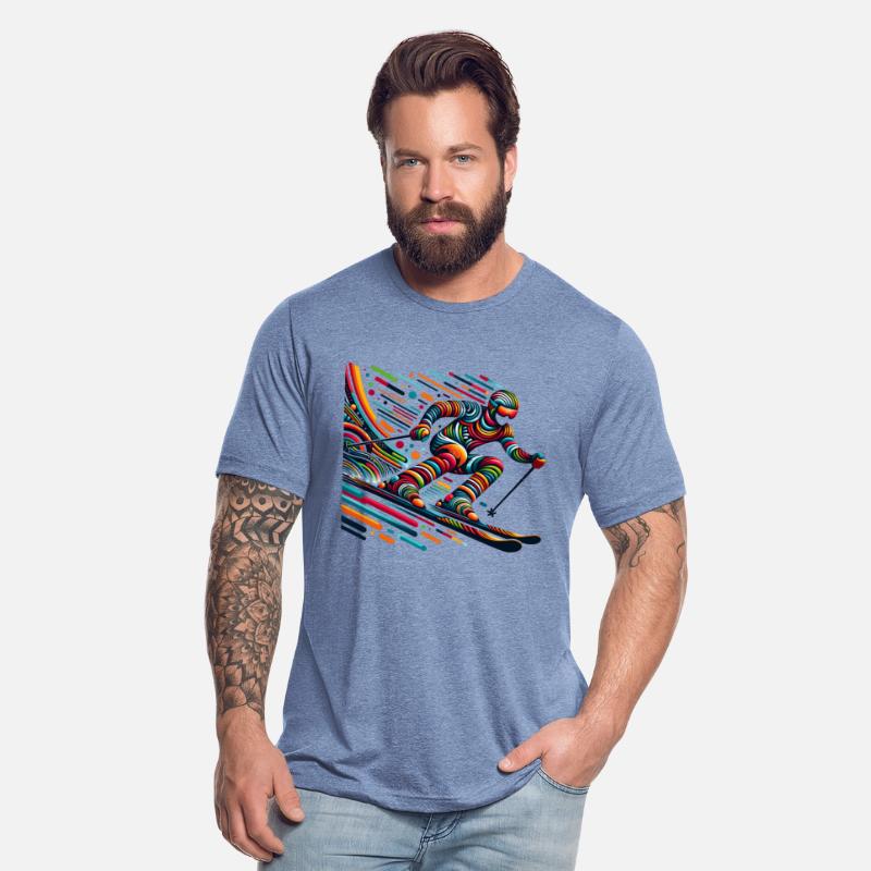 Vibrant Skiing Adventure in Bold Colors