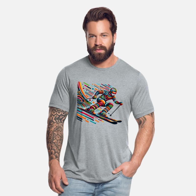 Vibrant Skiing Adventure in Bold Colors