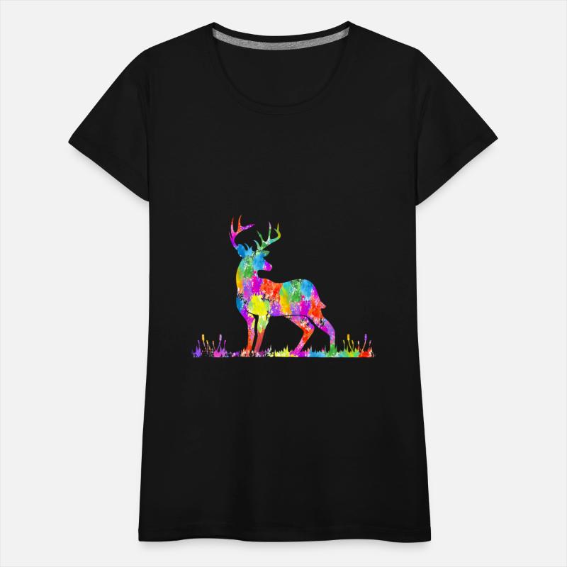 Watercolor Deer Silhouette Colorful Deer