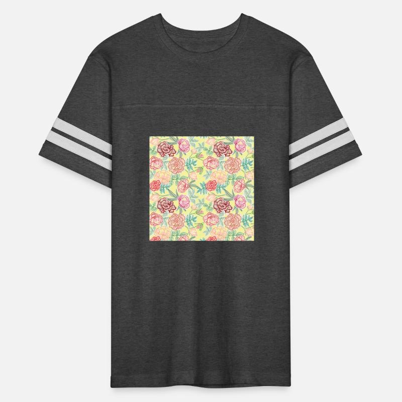 Watercolor flower pattern on yellow background