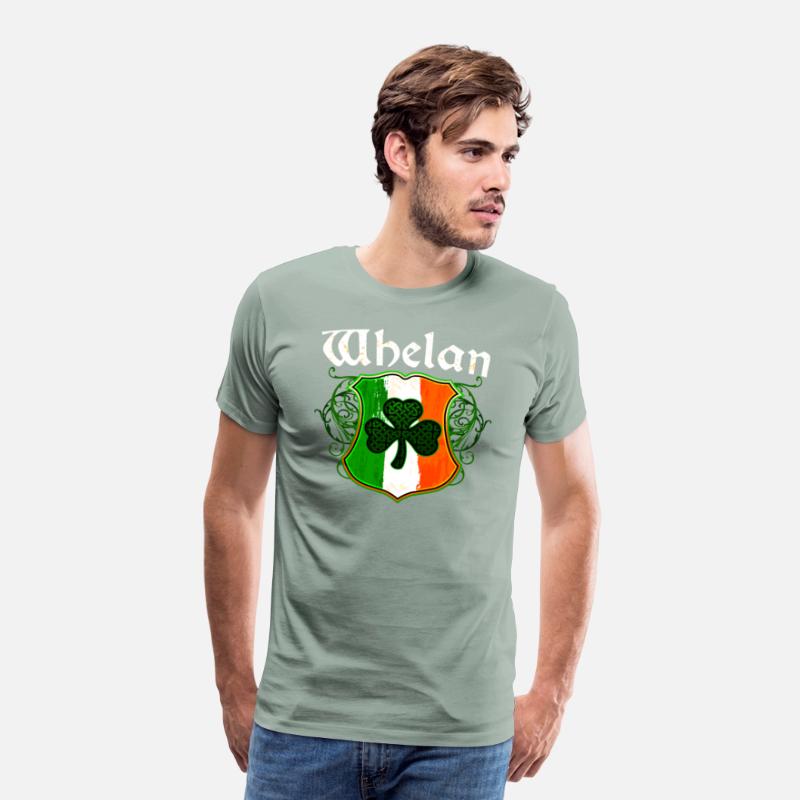 Whelan Irish Surname Ireland Flag Shield Shamrock
