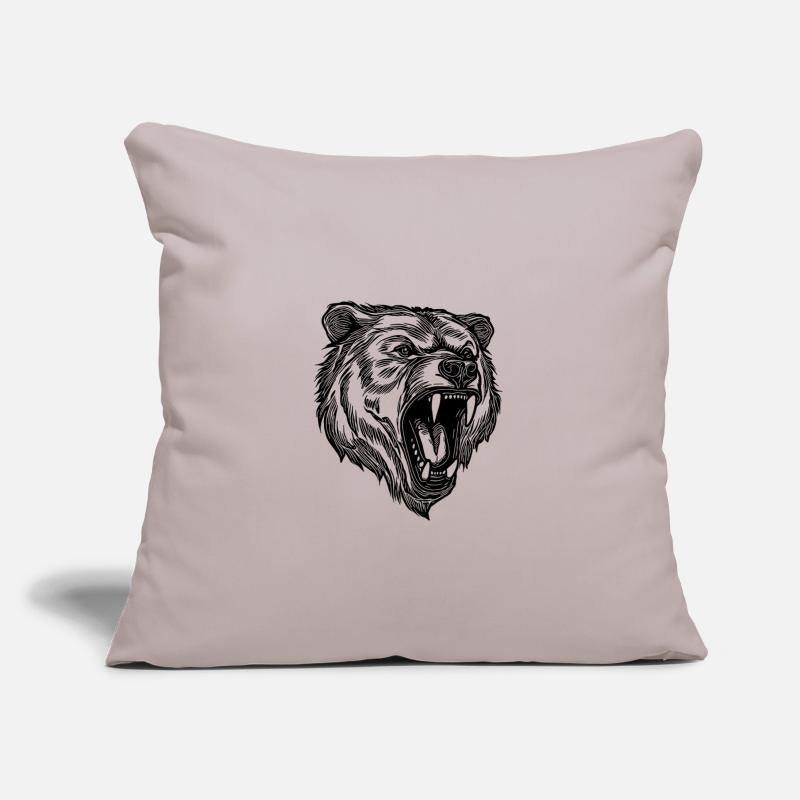 Wild Evil Bear Head With Sharp Teeth