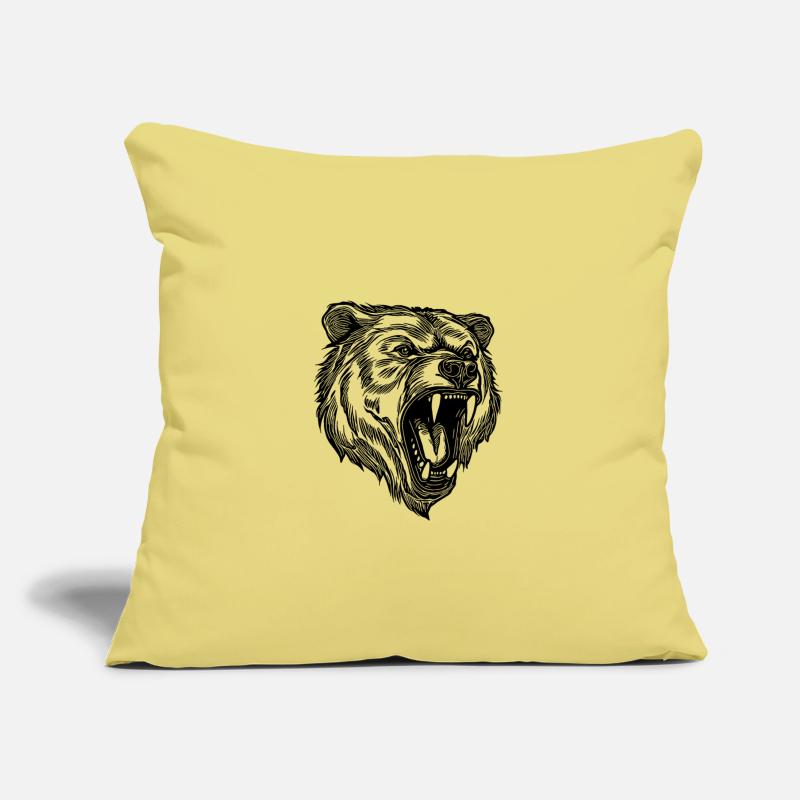 Wild Evil Bear Head With Sharp Teeth