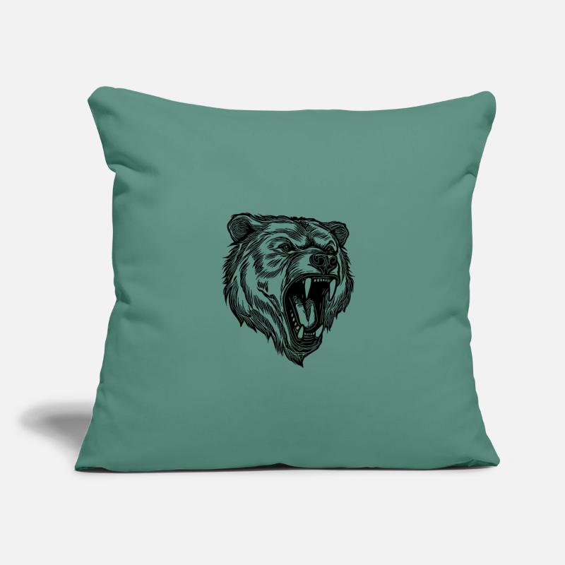 Wild Evil Bear Head With Sharp Teeth