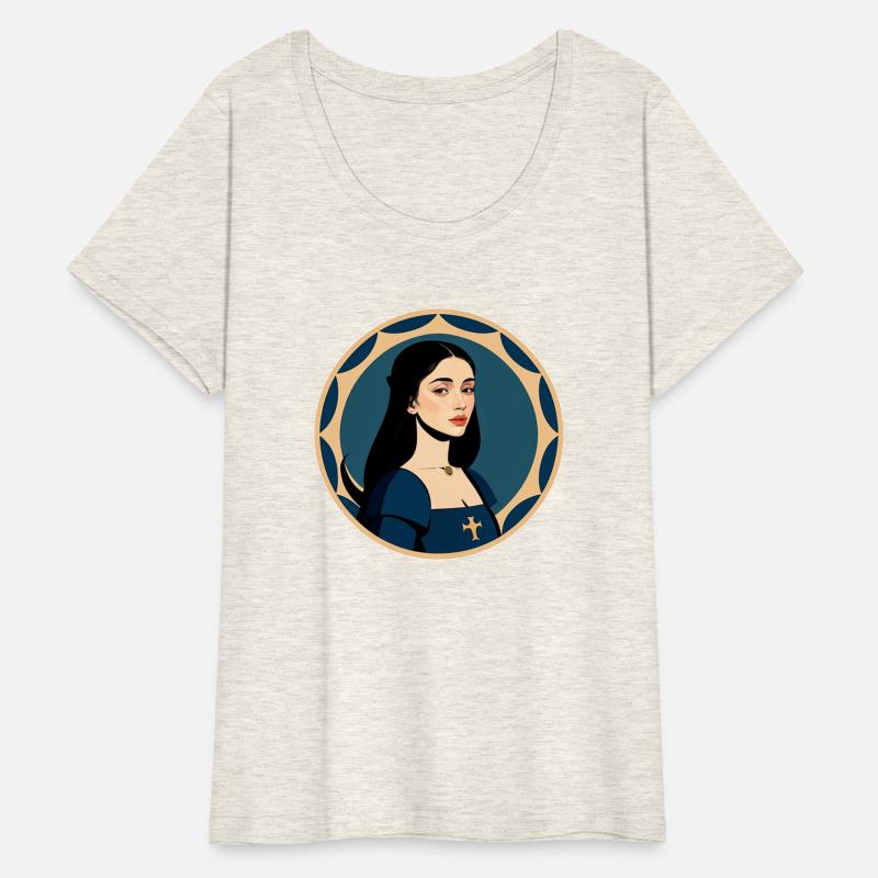 Young beautiful woman in blue medieval garb