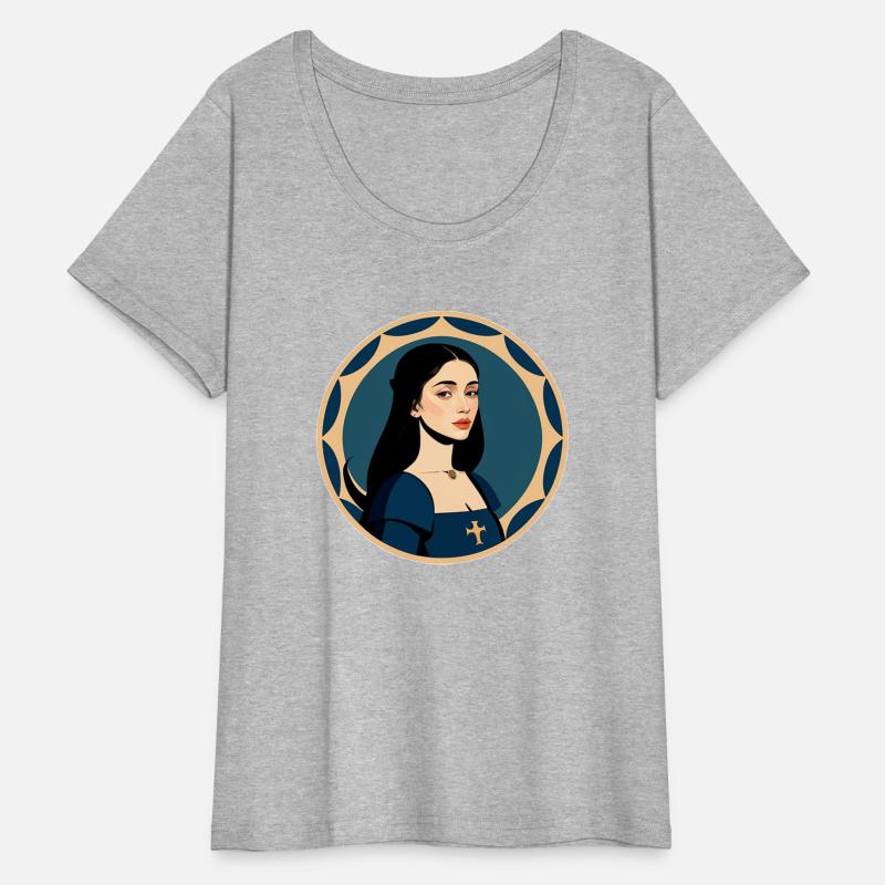 Young beautiful woman in blue medieval garb